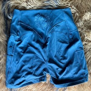 Gymshark Seamless High-Waist Blue Athletic Shorts